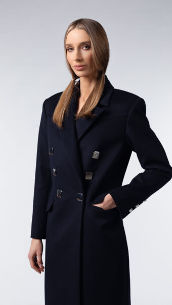 Foto prodotto - LORO DARK BLUE VIRGIN WOOL COAT