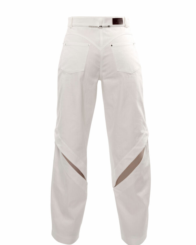 Naomi-cut trousers white by Riina Laanetu
