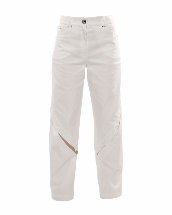 Naomi-cut trousers white by Riina Laanetu