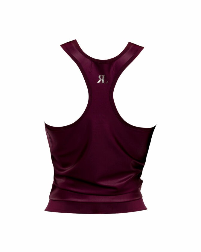 Sleevless top Kanepi wetlook plum by Riina Laanetu