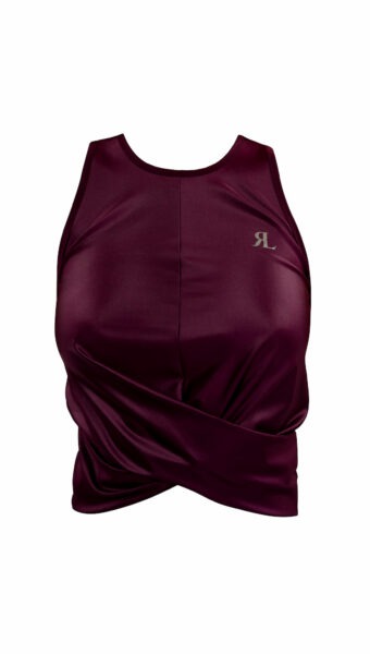 Sleevless top Kanepi wetlook plum by Riina Laanetu