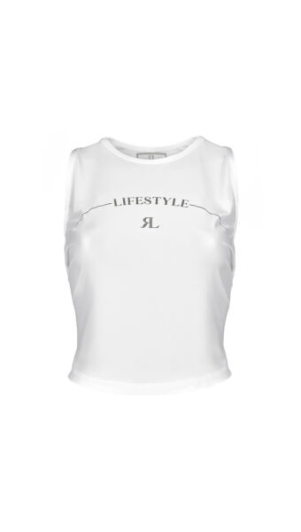 Sleevless top Stefanini white by Riina Laanetu