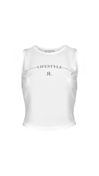 Sleevless top Stefanini white by Riina Laanetu