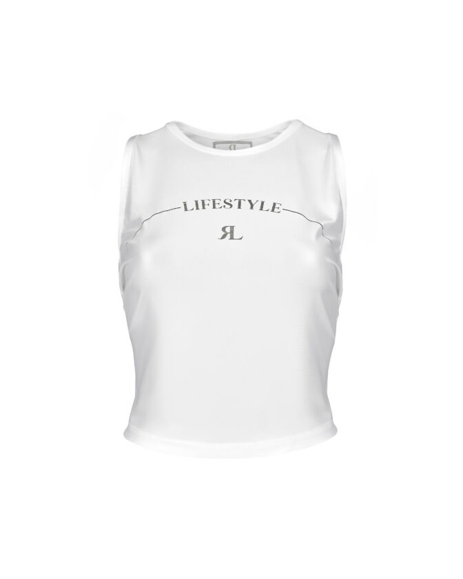 Sleevless top Stefanini white by Riina Laanetu
