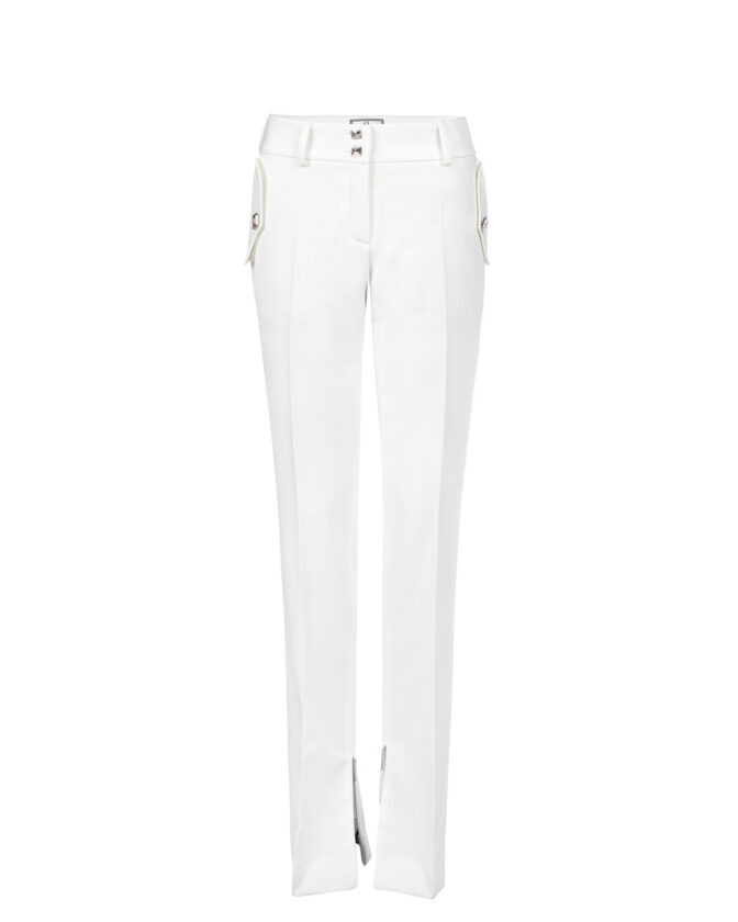 Straight-cut trousers white by Riina Laanetu