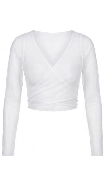 Product photo - Mesh Tie-Up Long Sleeves Top