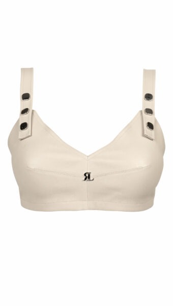 Leather bra by Riina Laanetu - taupe