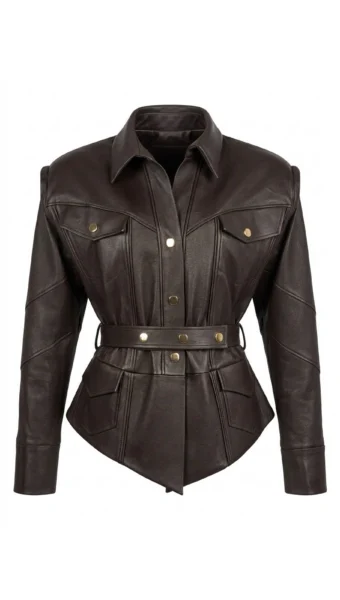 Product photo - RIINA LAANETU Sculptural Leather Jacket